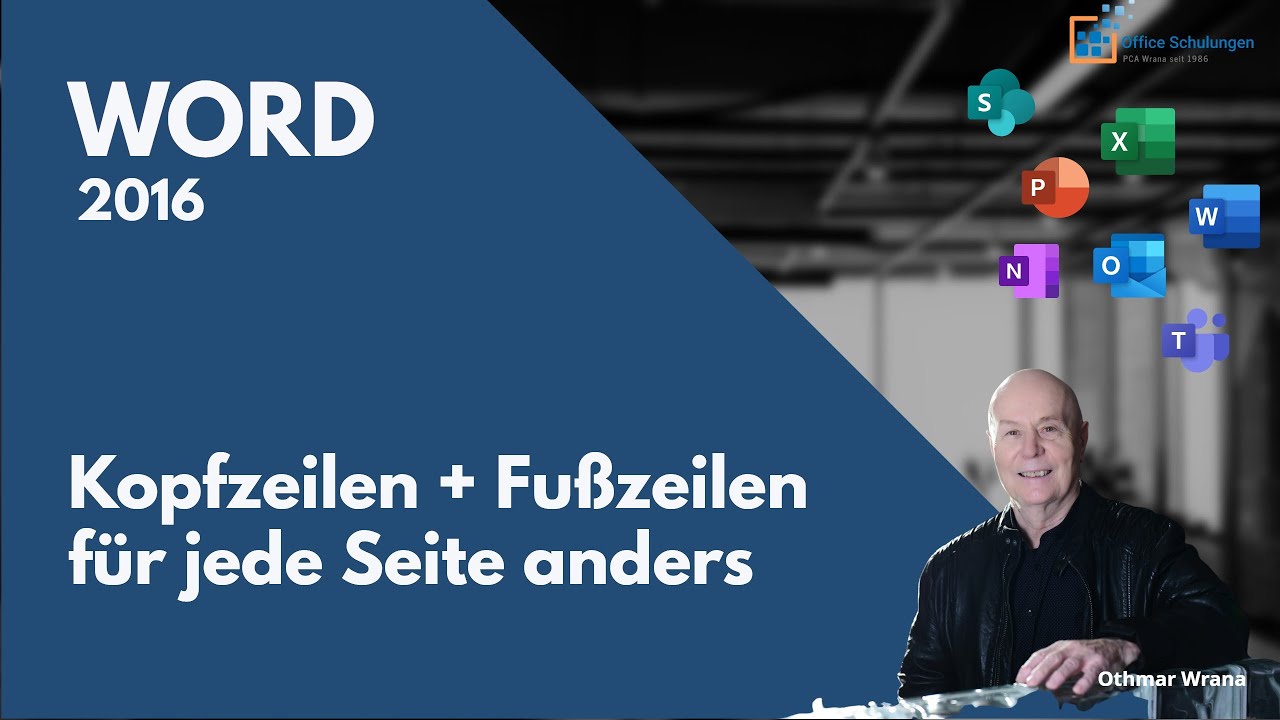 Kopfzeilen und Fußzeilen für jede Seite anders in Word 2016