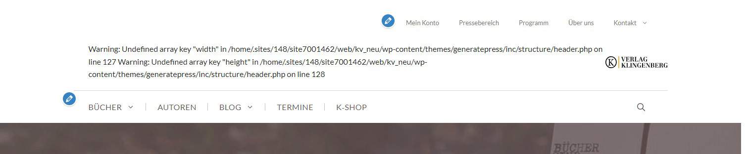 Error in header