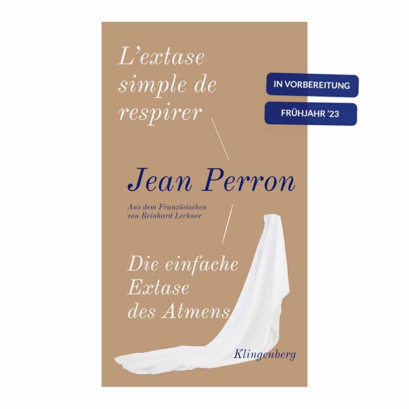 Vorschaucover für Gedichtband von Jean Perron